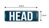 Head I Office I Rectangular Pin Badge