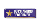 Outstanding Performer I School I College I University I Office I Company I Office Rectangular Pin Badge