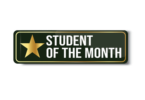 Student of the Month I School I College I University I Rectangular Pin Badge