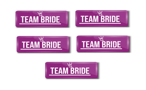 Team Bridge I Bride Squad I Wedding I Marriage I Rectangular Pin Badge Pack of 5 No's