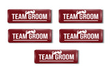 Team Groom I Wedding I Groom Squad Marriage I Rectangular Pin Badge Pack of 5 No's