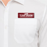 Team Groom I Wedding I Groom Squad Marriage I Rectangular Pin Badge Pack of 5 No's