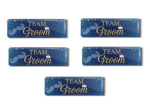 Team Groom I Wedding I Marriage I Rectangular Pin Badge Pack of 5 No's