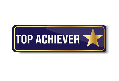 Top Achiever I School I College I University I Office I Company I Rectangular Pin Badge