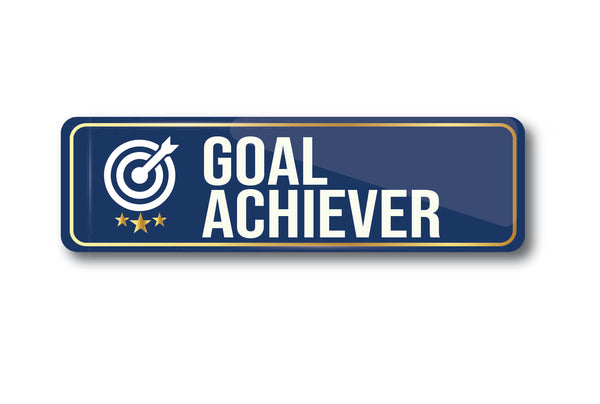 Goal Achiever I School I College I University I Office I Company I Rectangular Pin Badge