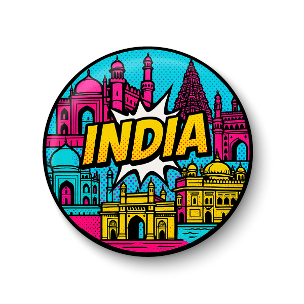 India I India Pop Art I  Fridge Magnet