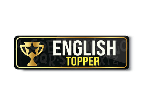 English Topper I Class Topper I School I College I University I Rectangular Pin Badge