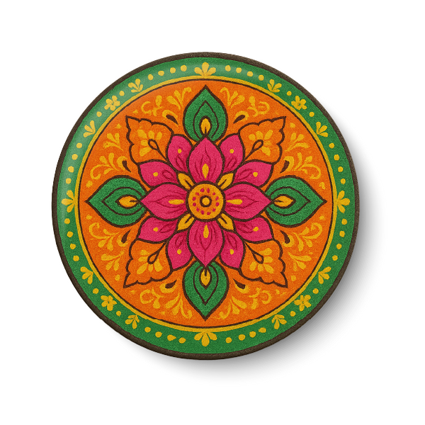 Flower Rangoli I Rangoli I  Pin Badge