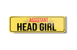 Assistant Head Girl I School I College I Rectangular Pin Badge
