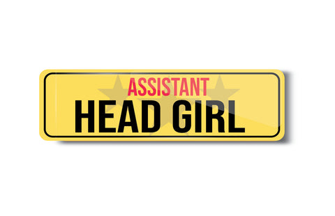 Assistant Head Girl I School I College I Rectangular Pin Badge