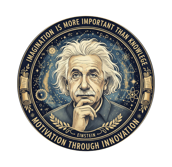 Albert Einstein I Motivation Through Innovation I Scientist I Car Window Sticker