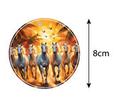 7 Horses Vastu I Seven Horses Vasturt I White Running Horses Vastu with Rising Sun I Bike Sticker