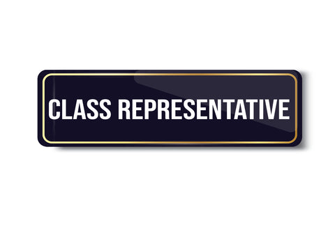 Class Representative I School I College I University I Rectangular Pin Badge