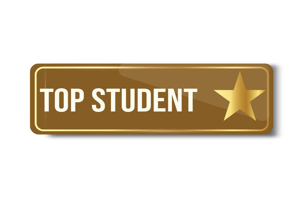 Top Student I School I College I University I Rectangular Pin Badge