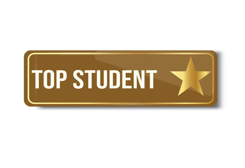 Top Student I School I College I University I Rectangular Pin Badge