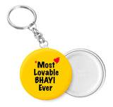 Most Lovable BHAYI Ever I Raksha Bandhan Gifts Key Chain
