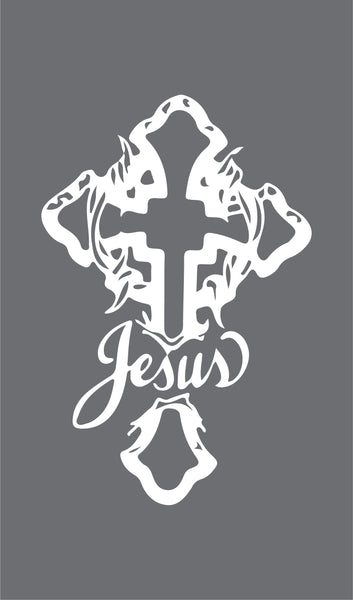 "Jesus Christ" Cross Window Decal