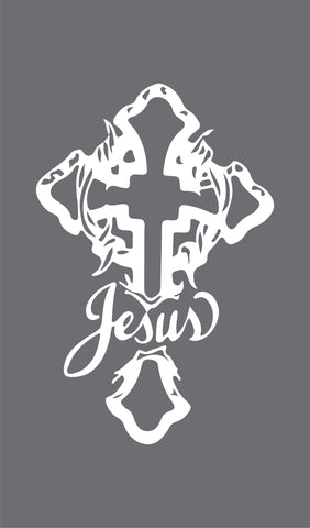 "Jesus Christ" Cross Window Decal