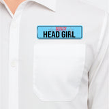 Deputy Head Girl I School I College I Rectangular Pin Badge