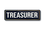 Treasurer I School I College I University I Office I Company I Rectangular Pin Badge