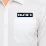 Treasurer I School I College I University I Office I Company I Rectangular Pin Badge