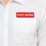 Sports Captain I School I College I Office Rectangular Pin Badge