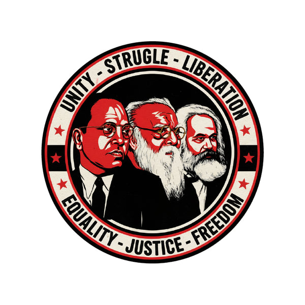 Ambedkar Periyar Karl Marx Bike Sticker