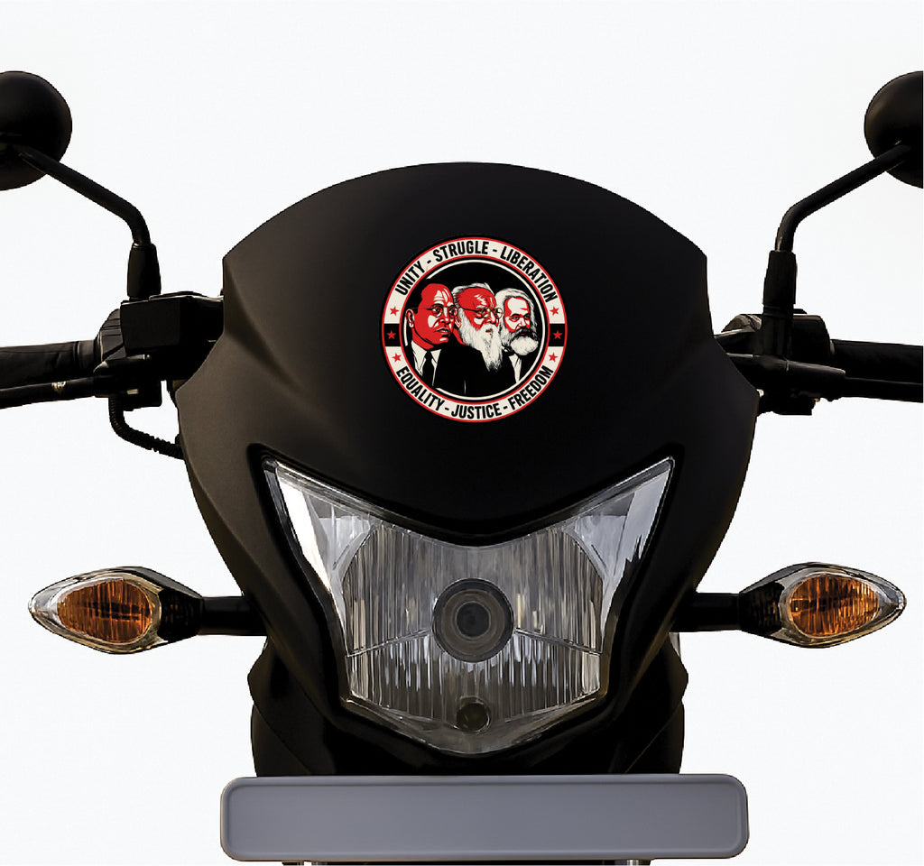 Ambedkar Periyar Karl Marx Bike Sticker – Peacockride