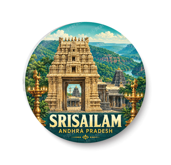 Love Srisailam I Shri Mallikarjun Jyotirlinga Temple I Andhra Pradesh I Spiritual I Souvenir I Travel Memories I Fridge Magnet