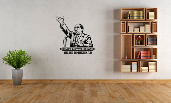 Dr Babasaheb Ambedkar I Educate Agitate Organize I Jai Bhim I Quote I Wall Decal