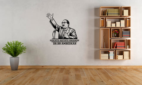 Dr Babasaheb Ambedkar I Educate Agitate Organize I Jai Bhim I Quote I Wall Decal
