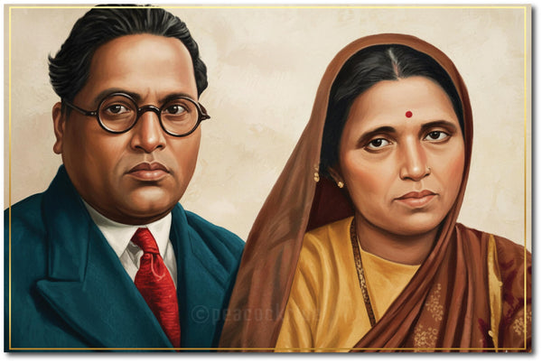 Bhimrao Ambedkar Ramabai I Bhimji Ramai I  Wall Poster / Frames