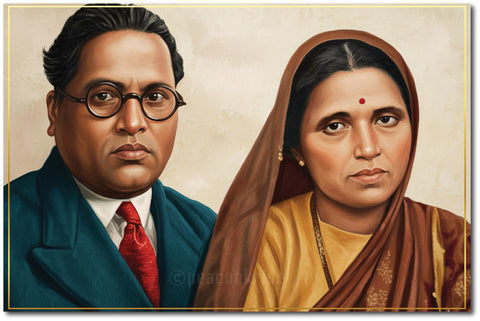 Bhimrao Ambedkar Ramabai I Bhimji Ramai I  Wall Poster / Frames