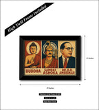 Lord Buddha Samrat Ashoka Ambedkar I Dr BR Ambedkar I Ashoka I Buddha I  Wall Poster / Frames