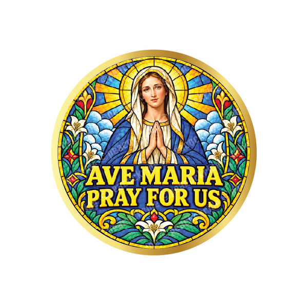 Ave Maria I Ave Maria Pray for Us I Jesus Christ I Spiritual I Bike Sticker