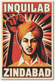 Bhagat Singh I Inquilab Zindabad I Revolutionary I Wall Poster / Frame