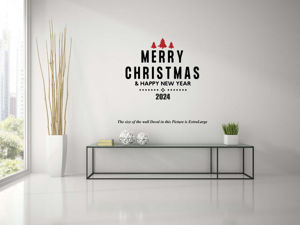 Christmas I Merry Christmas & Happy New Year 2024 I Jesus Christ I Wall Decal