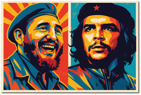 Fidel Castro Che Guevara I The Leader of Cuba I Marxist Revolution I Communist I Wall Poster / Frames