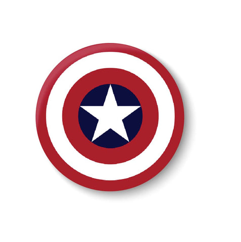 PEACOCKRIDE The Avengers-Captain America Shield Fridge Magnet  (Metal, MultiColour,75mm)