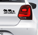Save Elephants I Save Wild Life I Forest I Environmental I Car Bumper Sticker