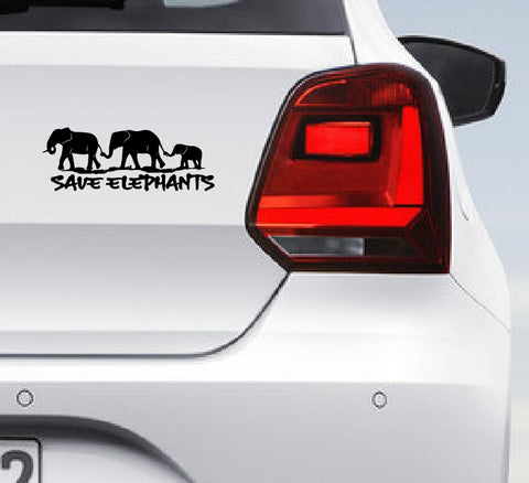 Save Elephants I Save Wild Life I Forest I Environmental I Car Bumper Sticker