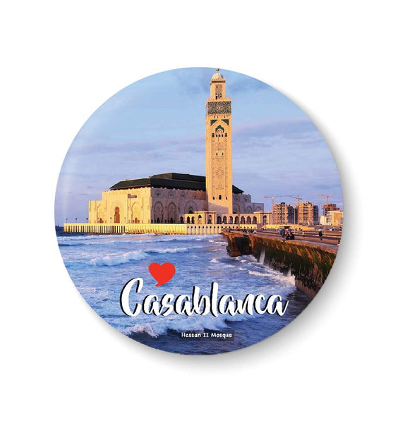 Love Casablanca I Hassan II Mosque I Fridge Magnet