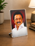 PEACOCKRIDE Muthuvel Karunanidhi Stalin I MK Stalin I DMK I Table Top Acrylic Photo Frame
