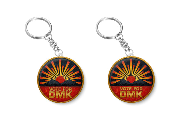 Vote For DMK I MK Stalin I DMK I DMK I Udhayanidhi I Key Chain Pack of 2 No's