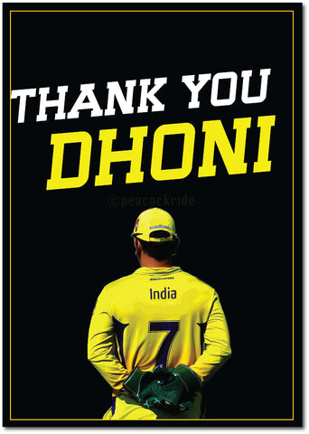 Thank You Dhoni I CSK I  Farewell DHONI I Thala Dhoni I Wall Poster / Frame