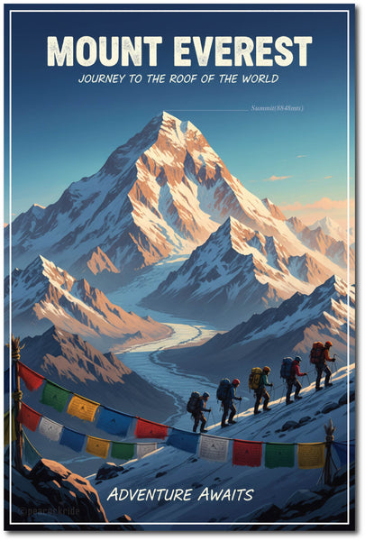Mount Everest I Mountain Climbing I Adenture Awaits I Adventure I Souvenir I Travel Memories I Wall Poster / Frames