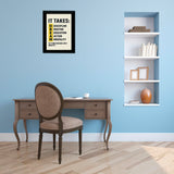 Dream I It Takes I Inspirational I Motivational Quote I Wall Poster / Frames