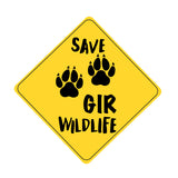 Save Gir Wild Life I Save Tiger I Forest I Environmental I Car Window Sticker