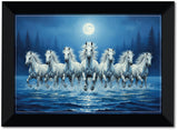 Wealth Prosper Seven Horses I Vastu Running Seven Horses I 7 Horses I Wall Poster / Frames