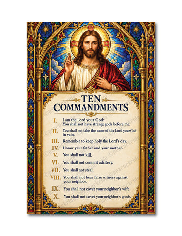 Exodus 20 I Ten Commandments I Bible Quote I Jesus Christ I Spiritual I Wall Poster